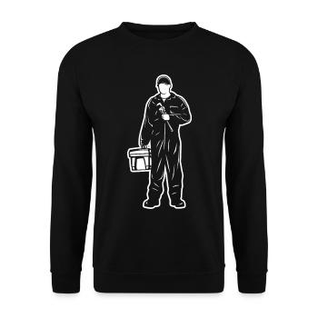 plombier - Sweat-shirt Unisexe - noir - Devant - Alina (178cm) & Michal (187cm)