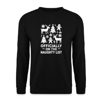 Motif de renne de Noël de la Liste des Vilains - Sweat-shirt Unisexe - noir - Devant - Alina (178cm) & Michal (187cm)