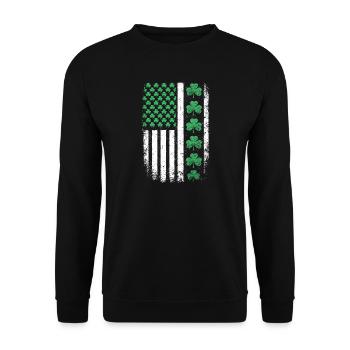 St Patrick Shamrock USA-Flagge - Unisex Pullover - Schwarz - Vorne - Alina (178cm) & Michal (187cm)