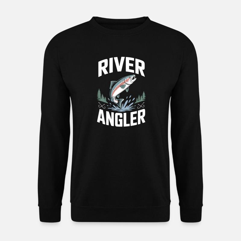 Pêche à la mouche en rivière Pêche - Sweat-shirt Unisexe - noir