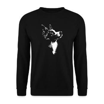 Silhouette de Border Collie Chiens de troupeau Chiens Wilssers - Sweat-shirt Unisexe - noir - Devant - Alina (178cm) & Michal (187cm)
