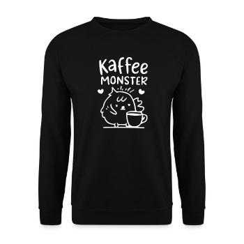 Coffee Monster Illustration - Unisex Sweatshirt - black - Front - Alina (178cm) & Michal (187cm)