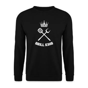 grill_king- - Sweat-shirt Unisexe - noir - Devant - Alina (178cm) & Michal (187cm)