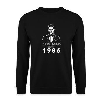 40. Geburtstag Living Legend (GENT) since 04/1986 - Unisex Pullover - Schwarz - Vorne - Alina (178cm) & Michal (187cm)