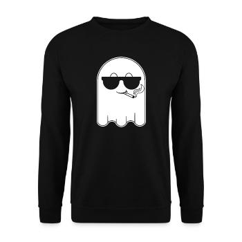 Ghost Sunglasses Smoking Ghost Halloween - Unisex Sweatshirt - black - Front - Alina (178cm) & Michal (187cm)