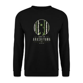 Arashiyama Bamboo Night Kyoto - Unisex Sweatshirt - black - Front - Alina (178cm) & Michal (187cm)
