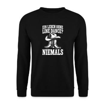 Niemals ohne Line Dance - Unisex Pullover - Schwarz - Vorne - Alina (178cm) & Michal (187cm)