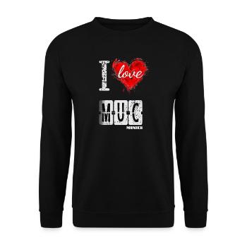 I love Munich - Unisex Pullover - Schwarz - Vorne - Alina (178cm) & Michal (187cm)