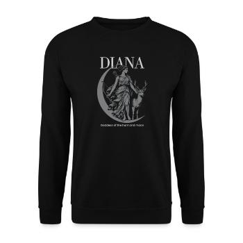 Diana Mondbeschienene Jagdgöttin - Unisex Pullover - Schwarz - Vorne - Alina (178cm) & Michal (187cm)