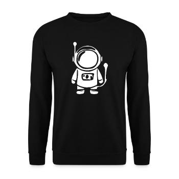 Astronaut im Weltall Geschenk - Unisex Pullover - Schwarz - Vorne - Alina (178cm) & Michal (187cm)