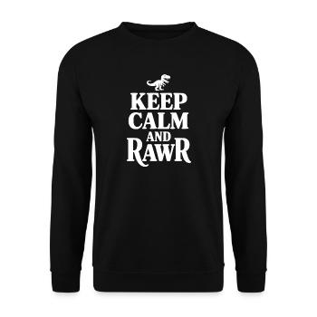 Keep Calm And Rawr - Unisex Sweatshirt - black - Front - Alina (178cm) & Michal (187cm)