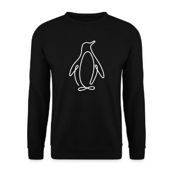 Pinguin Frontansicht Antarktis Winter Tierliebe - Unisex Pullover - Schwarz - Vorne - Alina (178cm) & Michal (187cm)