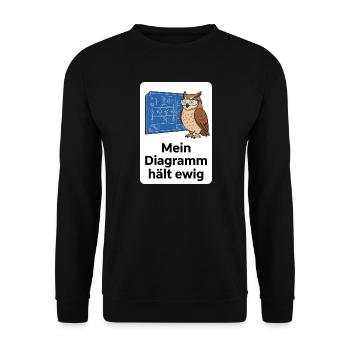 Mein Diagramm hält ewig T-Shirt - Unisex Pullover - Schwarz - Vorne - Alina (178cm) & Michal (187cm)