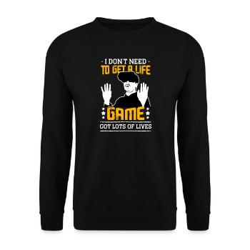 Game Got Plenty Lives Tee - Unisex Pullover - Schwarz - Vorne - Alina (178cm) & Michal (187cm)