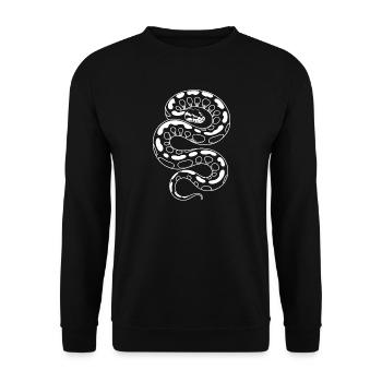 Schlangen Silhouette Kontrast - Unisex Pullover - Schwarz - Vorne - Alina (178cm) & Michal (187cm)