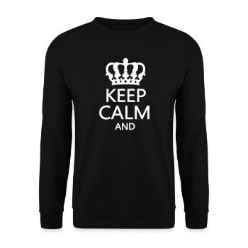Königskrone Keep Calm Motiv - Unisex Pullover - Schwarz - Vorne - Alina (178cm) & Michal (187cm)