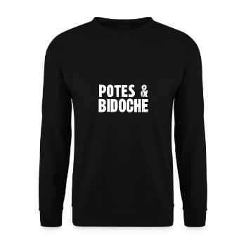 potes et bidoche - Sweat-shirt Unisexe - noir - Devant - Alina (178cm) & Michal (187cm)