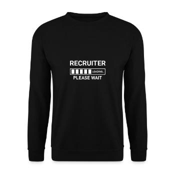 Recruiter Loading Please Wait - Unisex Sweatshirt - black - Front - Alina (178cm) & Michal (187cm)