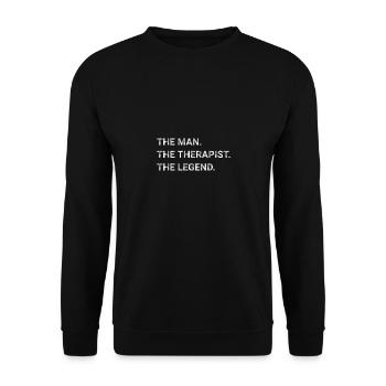 The Man The Therapist The Legend - Unisex Sweatshirt - black - Front - Alina (178cm) & Michal (187cm)