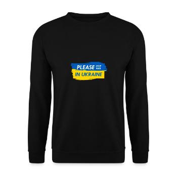 Ukraine no war - save Ukraine - Unisex Sweatshirt - black - Front - Alina (178cm) & Michal (187cm)