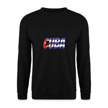 Cuba flag letters colors - Unisex Sweatshirt - black - Front - Alina (178cm) & Michal (187cm)