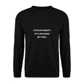 Psychotherapy It s Like Magic But Real - Unisex Sweatshirt - black - Front - Alina (178cm) & Michal (187cm)