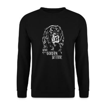 Loved by a Gordon Setter Dog Saying Hunting Dogs - Unisex Sweatshirt - black - Front - Alina (178cm) & Michal (187cm)