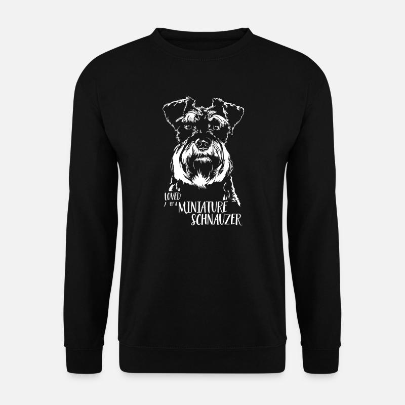 Loved by a Miniature Schnauzer Hunde Wilsigns - Unisex Pullover - Schwarz
