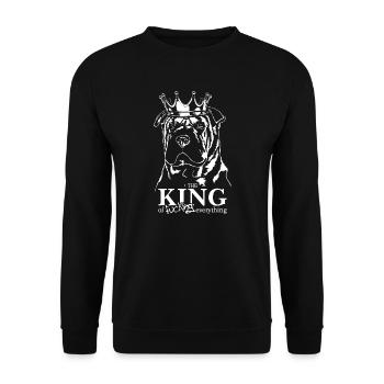 Shar Pei King Chien Disant Chiens Chien Wilsigns - Sweat-shirt Unisexe - noir - Devant - Alina (178cm) & Michal (187cm)