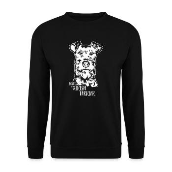 Loved by an Irish Terrier Dog Dog Wilsigns - Unisex Sweatshirt - black - Front - Alina (178cm) & Michal (187cm)