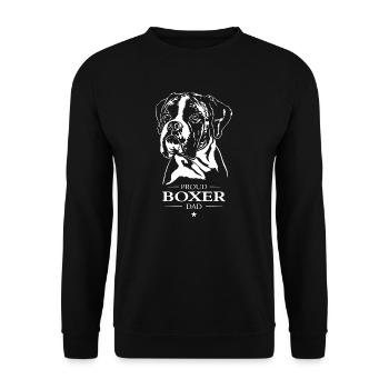 Boxer Dad Hund Hunde Hundesport Wilsigns - Unisex Pullover - Schwarz - Vorne - Alina (178cm) & Michal (187cm)