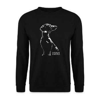 Teckel Silhouette Chien Chien Teckel Wilsigns - Sweat-shirt Unisexe - noir - Devant - Alina (178cm) & Michal (187cm)