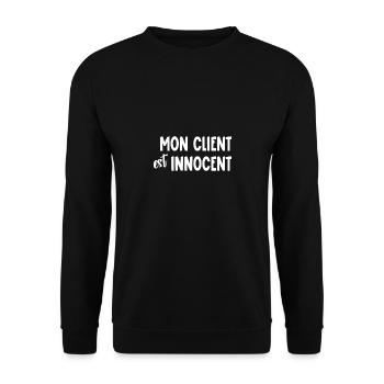 mon client est innocent - Sweat-shirt Unisexe - noir - Devant - Alina (178cm) & Michal (187cm)