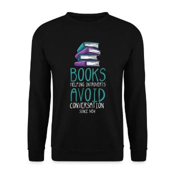 Lesen - Unisex Pullover - Schwarz - Vorne - Alina (178cm) & Michal (187cm)