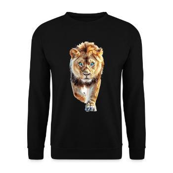 Löwe - Unisex Pullover - Schwarz - Vorne - Alina (178cm) & Michal (187cm)