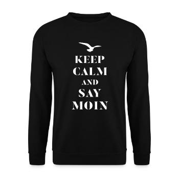 Gardez le calme et dire Moin - Sweat-shirt Unisexe - noir - Devant - Alina (178cm) & Michal (187cm)