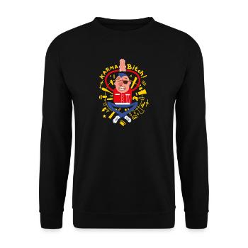 Meditierender Punk - Unisex Pullover - Schwarz - Vorne - Alina (178cm) & Michal (187cm)