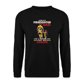 Firefighter dad fireman firefighter gift dad - Unisex Sweatshirt - black - Front - Alina (178cm) & Michal (187cm)