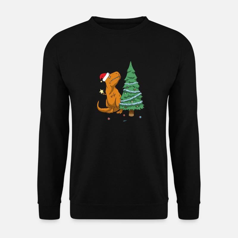 T-Rex hasst Weihnachten - Unisex Pullover - Schwarz