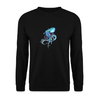 kraake octopus tentacal illu fish octopus ora - Unisex Sweatshirt - black - Front - Alina (178cm) & Michal (187cm)