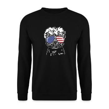 BICHON FRISE Amérique Drapeau États-Unis Chiens Chien Wilsigns - Sweat-shirt Unisexe - noir - Devant - Alina (178cm) & Michal (187cm)