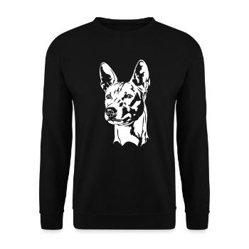 BASENJI Dog Portrait Dog Portrait Wilsigns - Unisex Sweatshirt - black - Front - Alina (178cm) & Michal (187cm)