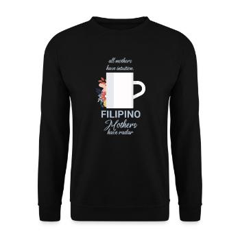 Filipino Mothers Coffee Design für stolze Pinoys - Unisex Pullover - Schwarz - Vorne - Alina (178cm) & Michal (187cm)