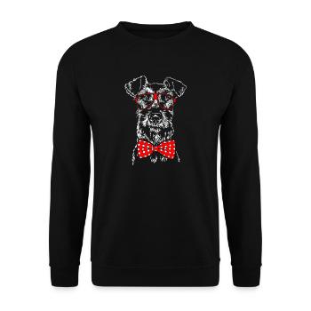 IRISH TERRIER funny dog glasses dogs Wilsigns - Unisex Sweatshirt - black - Front - Alina (178cm) & Michal (187cm)