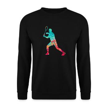 Badminton PopArt - Unisex Pullover - Schwarz - Vorne - Alina (178cm) & Michal (187cm)