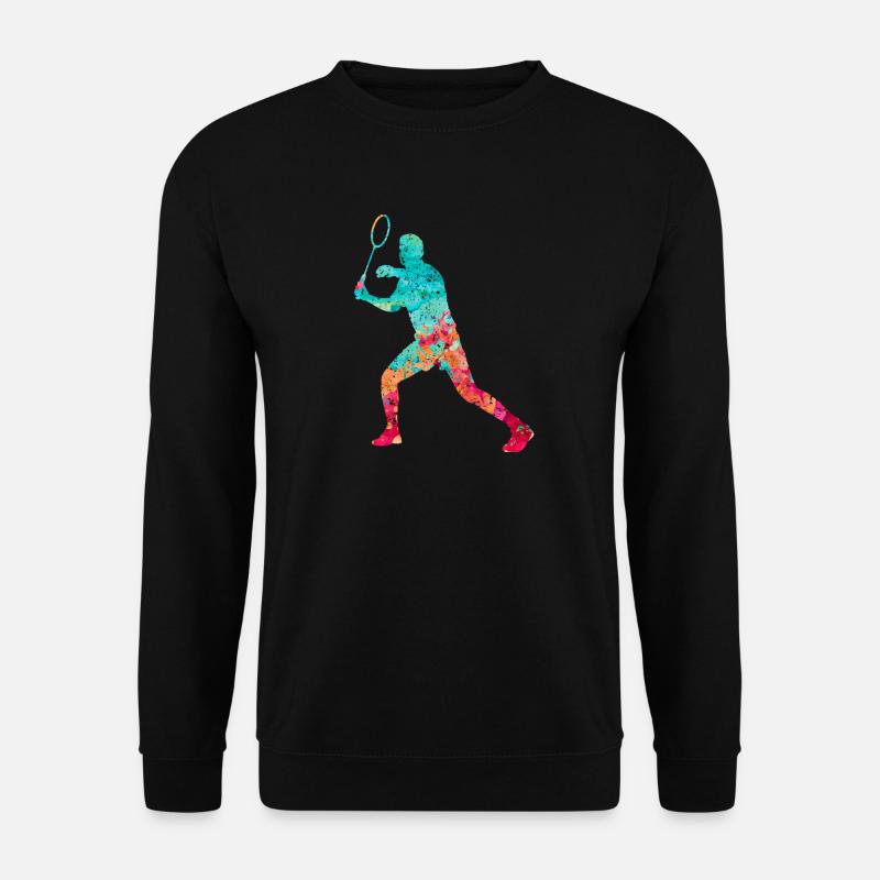 Badminton PopArt - Unisex Pullover - Schwarz