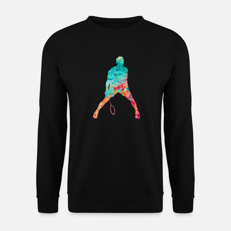 Badminton PopArt - Unisex Pullover - Schwarz