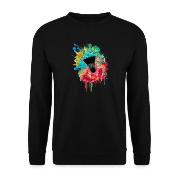 Badminton PopArt - Unisex Pullover - Schwarz - Vorne - Alina (178cm) & Michal (187cm)