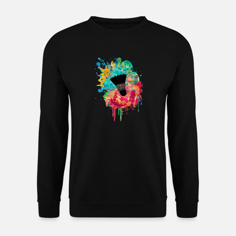 Badminton PopArt - Unisex Pullover - Schwarz