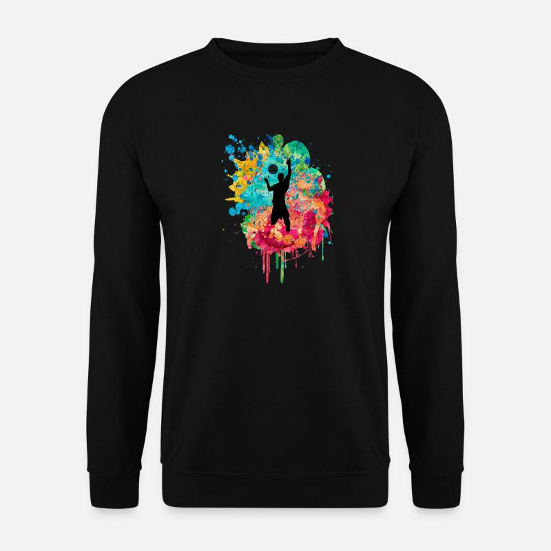 Volleyball Schmettern PopArt - Unisex Pullover - Schwarz
